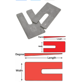 SHIM TRK AXLE ALU 2 DEG 2-1/2" X 5" 6/BOX