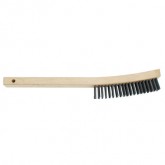 WIRE SCRATCH BRUSH WOOD HANDLE 3 X 19 ROWS
