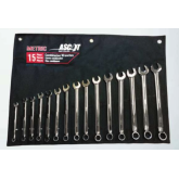 WRENCH SET OPEN END METRIC LONG COMBO 15 PC.